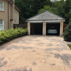 We have to ensure that weather conditions are dry before sand is applied to driveway
